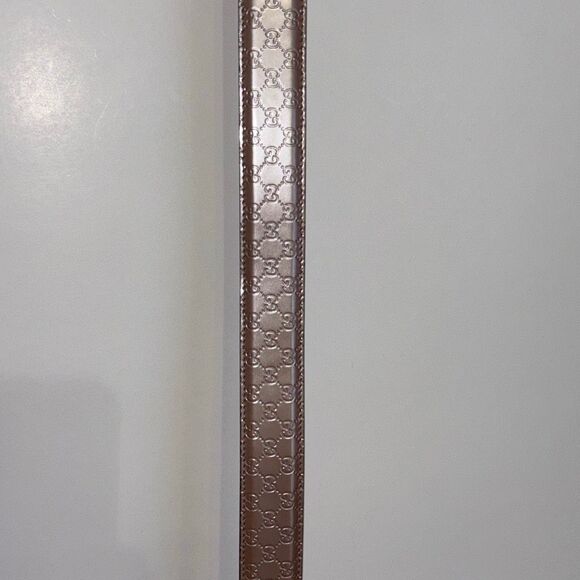 NWT GUCCI G belt & buckle monogram pink/metallic beige/winter rose Sz 40 - Picture 7 of 9